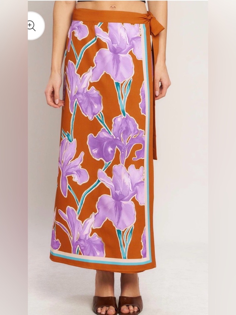 Flying Tomato Summer Iris Woven Midi Wrap Skirt and Top - Picture 3 of 10